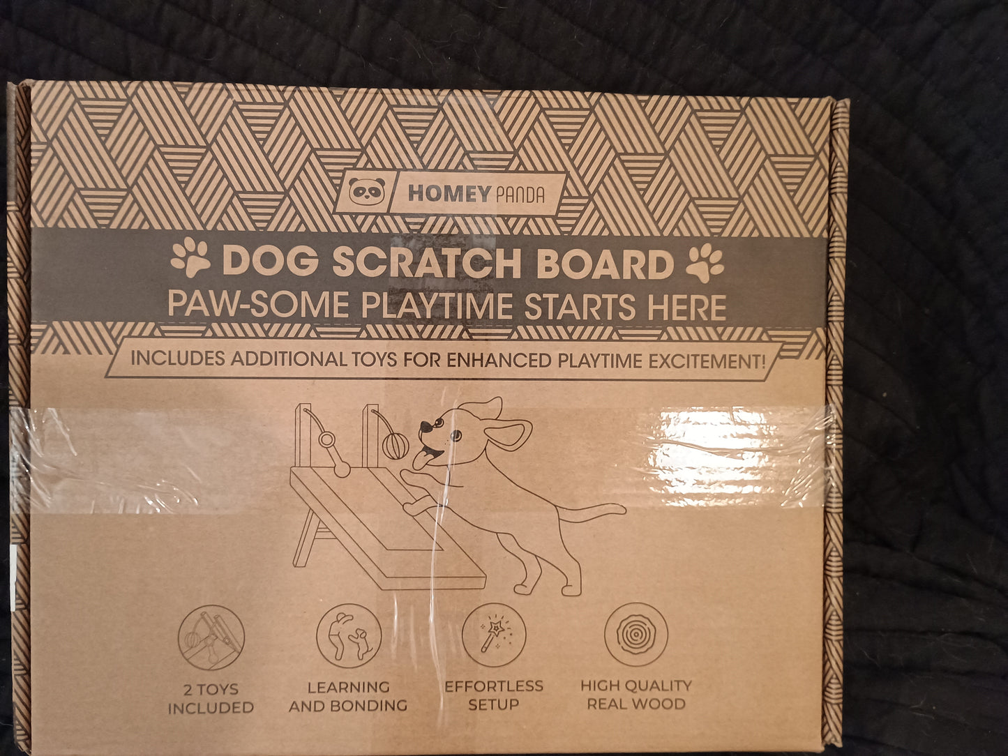 Dog Scratch Pad for Nails with Treat Box - Black