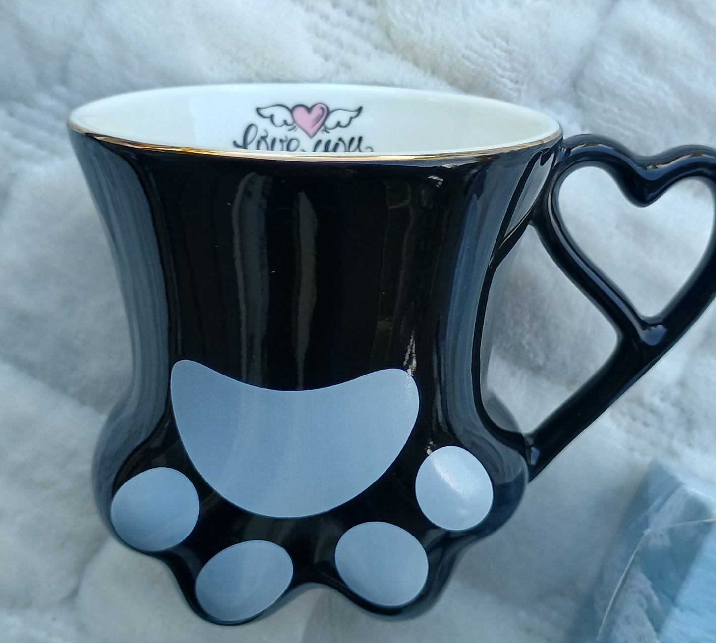 300ml Ceramic Cat Scratch Cup Mug Originality Cat's Paw Trace in Gold Ceramic Cup High Appearance Level Cup Teacup Couple Cup