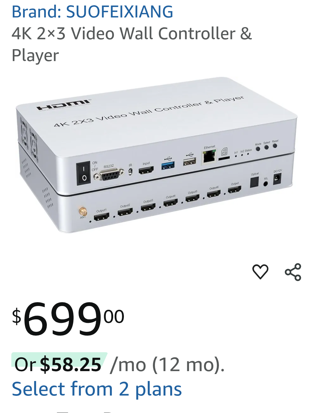 4K 2×3 Video Wall Controller & Player NEW