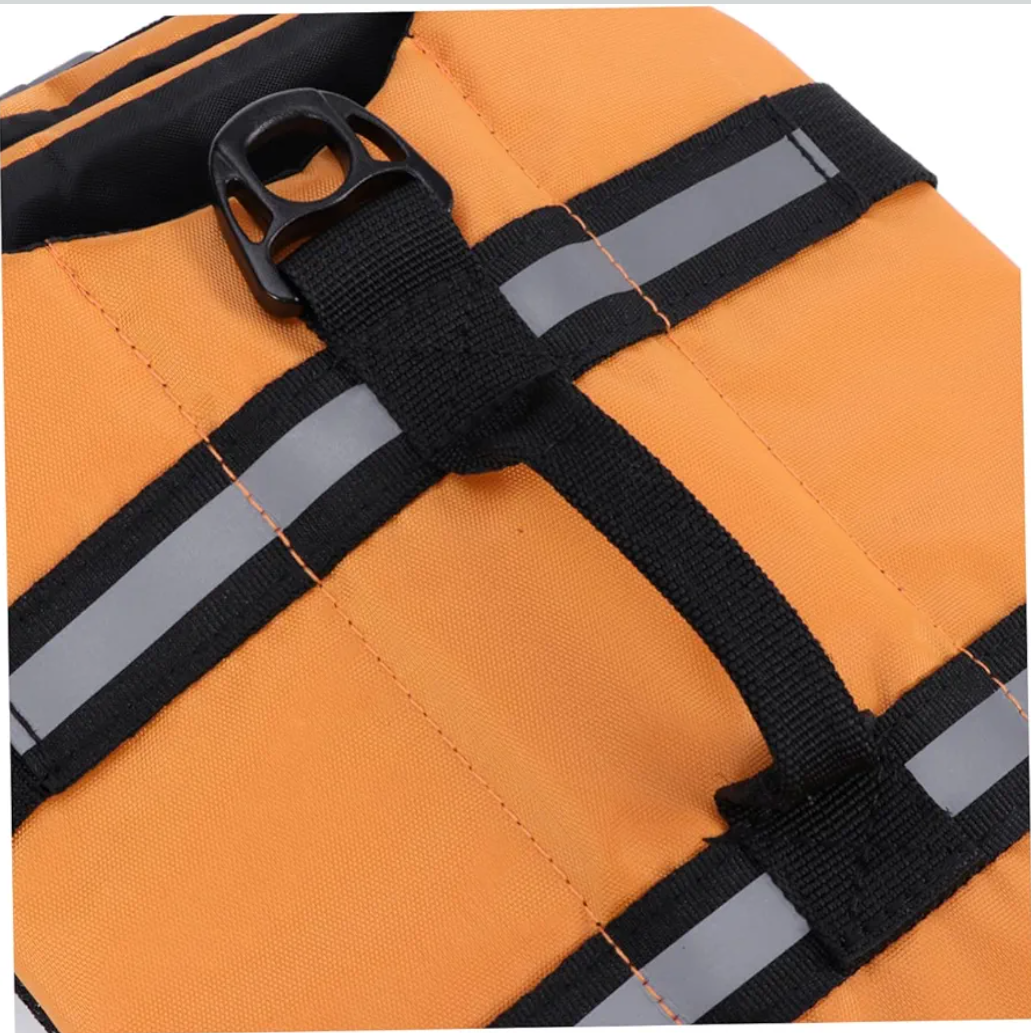 Mikikit PET Life Jacket for Dogs Adjustable Buoyancy Preserver Reflective Vest Lightweight and Sturdy XS Size (Orange)