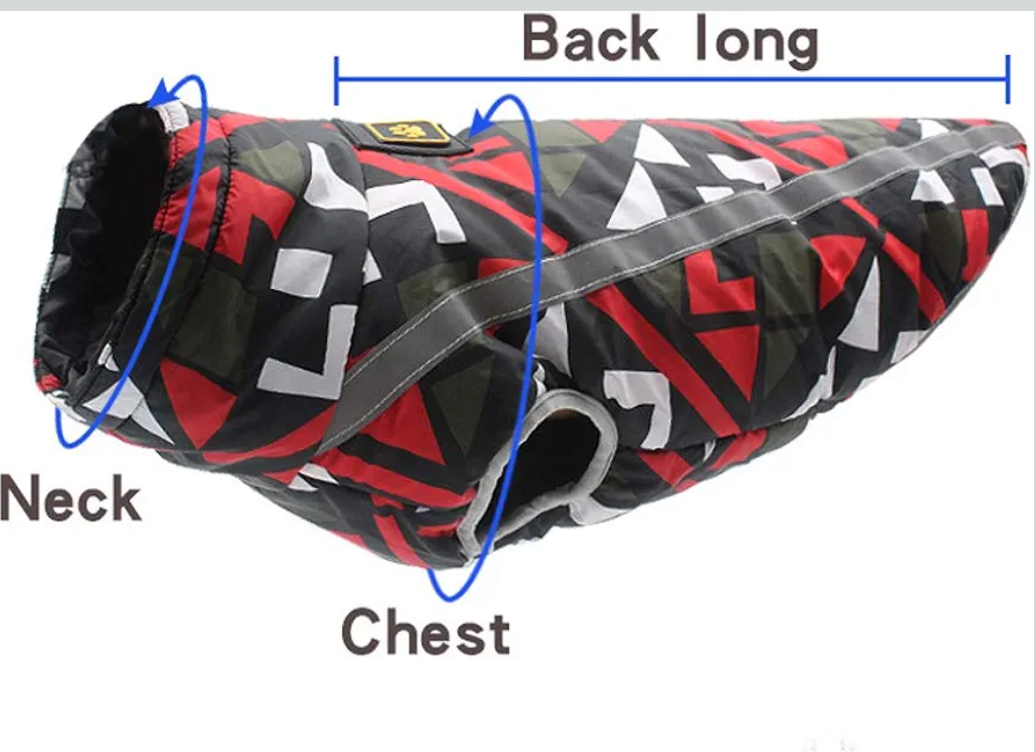 Pet Coat Dog Waterproof Vest Jacket Reflective Cold Weather Coat Plaid Warm Winter Costume for Small Medium Large Dog (4XL, Blue)