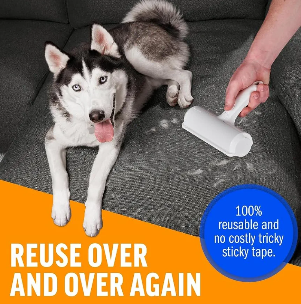 Pet Hair Remover - Dog & Cat lint roller with Self-Cleaning Base - Efficient Animal Hair Removal Tool Cat Dog Hair Remover for Couch Furniture Car Seat Carpet and Bedding
