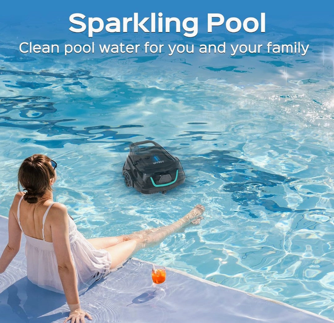 WYBOT A1 Cordless Robotic Pool Cleaner, Automatic Pool Vacuum for Above Ground with 120 Mins, Double