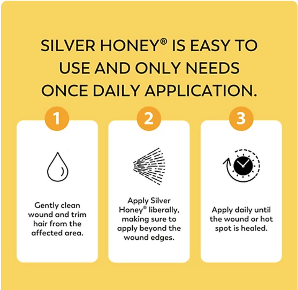 Silver Honey Hot Spot Spray Gel for Pets(Cat, Dog, Horse), 8 fl. oz.