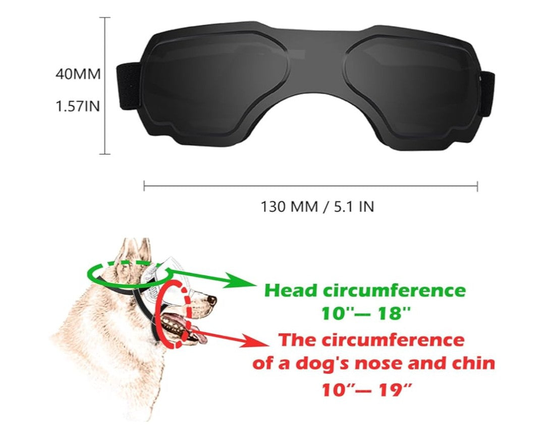 Medium Dog Sunglasses, Dog Goggles with Adjustable Strap UV Protection Winproof Snowproof Dog Puppy Sunglasses, Suitable for Medium Dog Pet Glasses, Dogs Eyes Protection