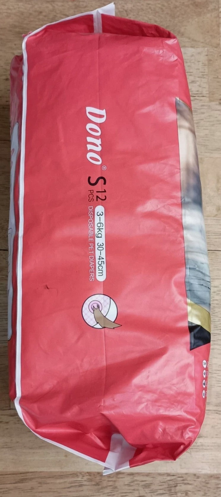 Dono Disposable Dog Diaper 12 count S= 6.5lb-13lb 11.8-17in Waist. D