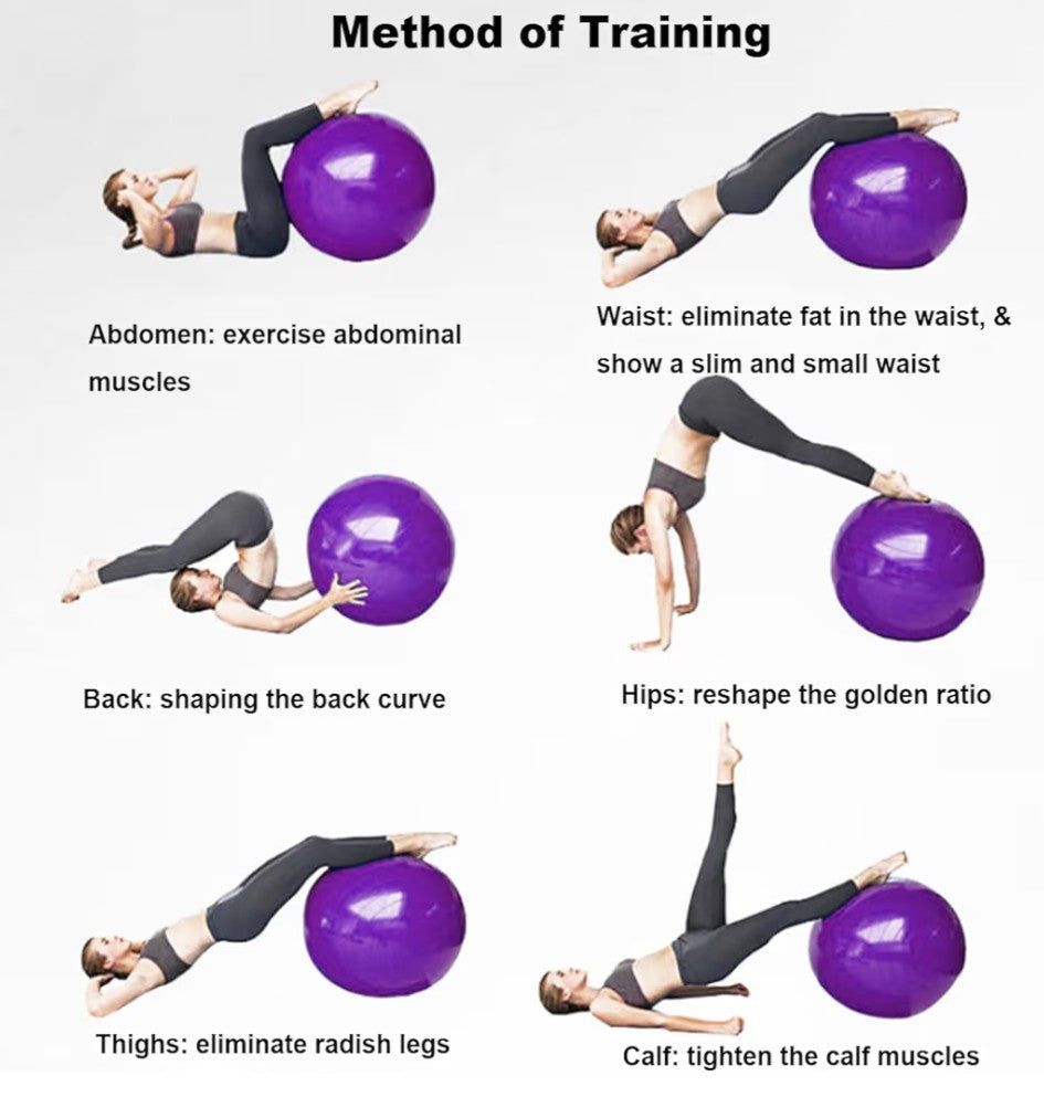 Exercise Ball, Explosion-Proof Yoga Balance Ball(25in /65cm) with Pump, Heavy Duty Swiss Ball for Fitness, Pregnancy, Balance & Physical Therapy, Fitness in Home/Gym/Office