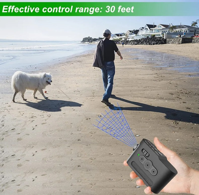 YQGWVFI Sonic Anti-Barking Device, Rechargeable Ultrasonic Dog Bark Deterrent, Automatic and Manual 2 Modes (Automatic Ultrasonic Anti-Barking and Manual Dog Training), Indoor and Outdoor Universal