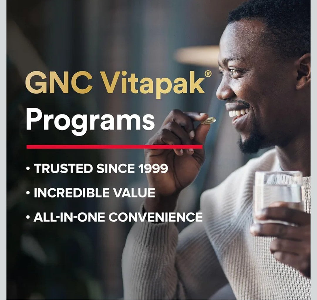 GNC Mega Men Performance and Vitality Vitapak Program, Convenient Complete Nutrition, 5 Products in 1 packet, Circulation, Blood Flow, Prostate Health, Sexual Function, Horny Goat Weed, 30 Packs