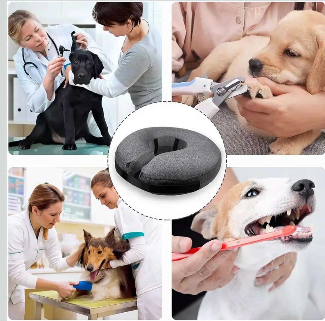 MIDOG Inflatable Dog Cone Alternative for After Surgery - Soft Protective Donut Collar Prevents Licking & Allows Eating, Comfortable Recovery E-Collar Alternative for Small Medium Large Dogs (Gray,XL)