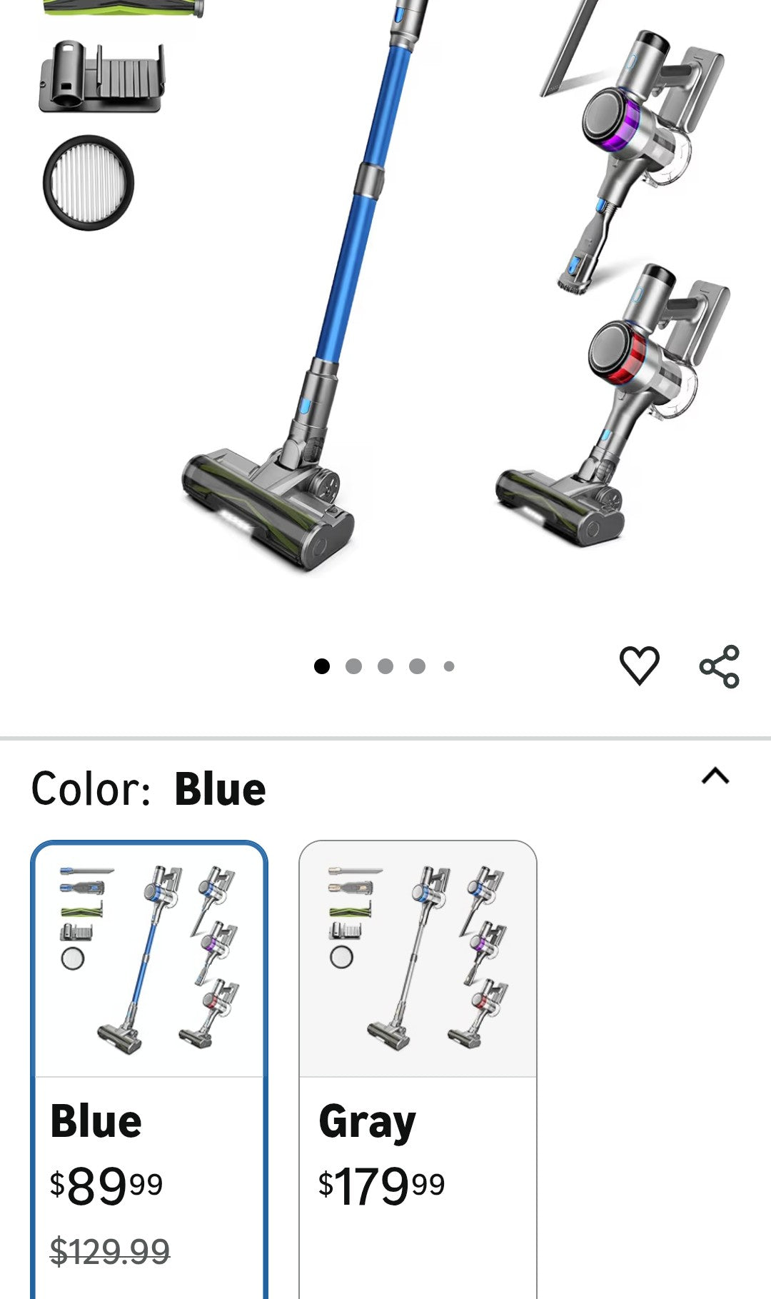 Dzaki S9X Vacuum Cleaners for Home,400W 45KPa Cordless Stick Vacuum Cleaner,Up to 55 Mins Runtime,Smart Induction Auto-Adjustment,Rechargeable Battery Vacuum Cordless for Carpet Floor Pet Hair(Blue)