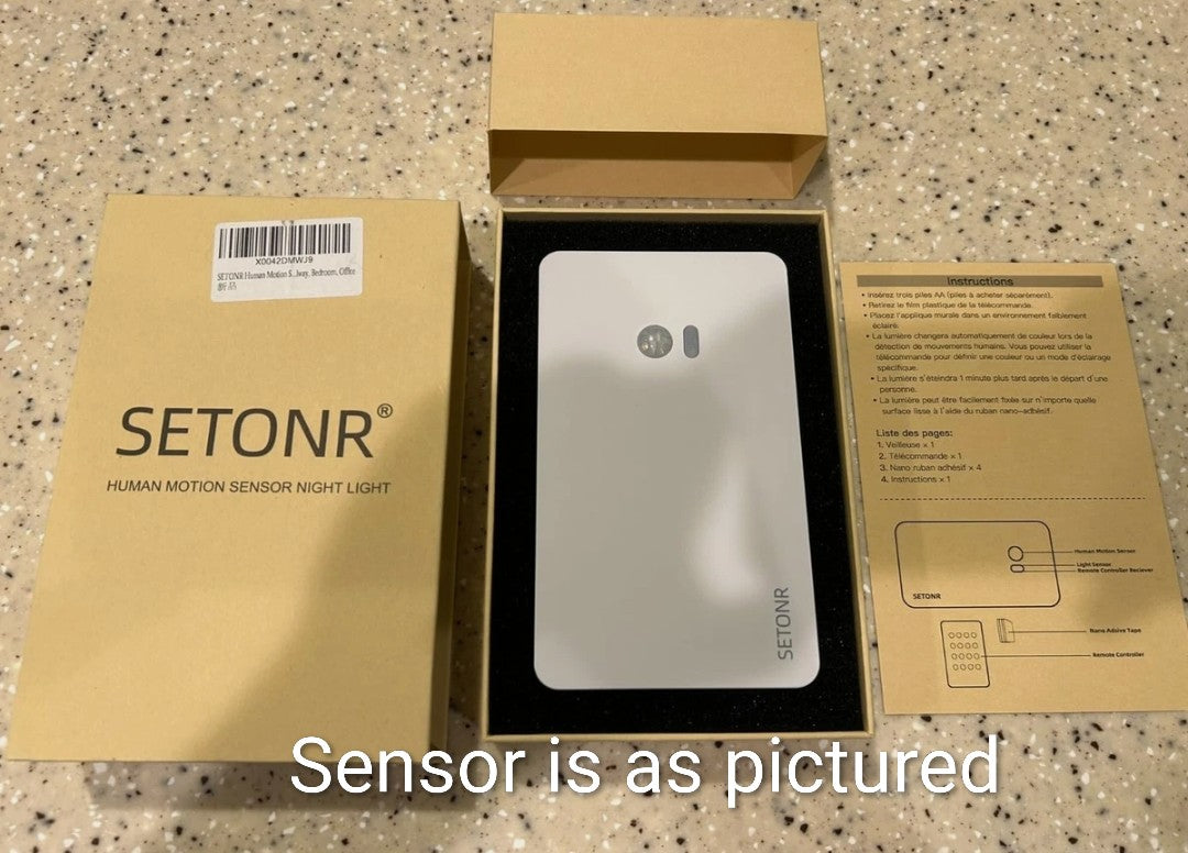 SETONR Smart Human Motion Sensor Night Light - Remote Control, 4 Mode LED Under