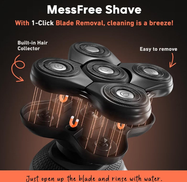 Groomie Cordless Bald Head Shavers for Men, BaldiePro Head Grooming Kit - Ergonomic & Waterproof Hea