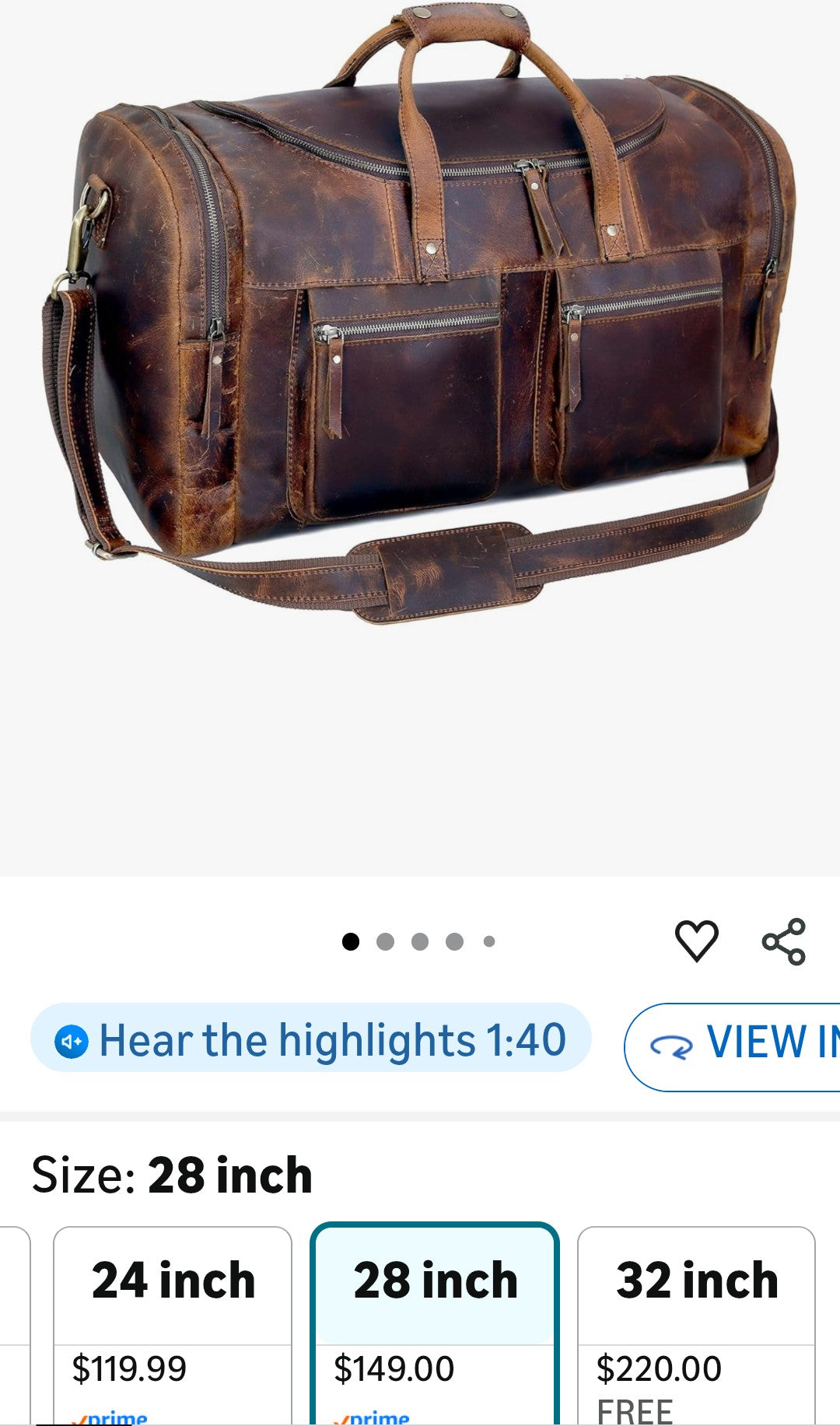 28" Vintage Duffel Classic Style with Modern Outlook Retro Thick Full Grain Cowhide Handmade Airplane Underseat Carry On Bags Leather Gym Overnight Luggage Bag