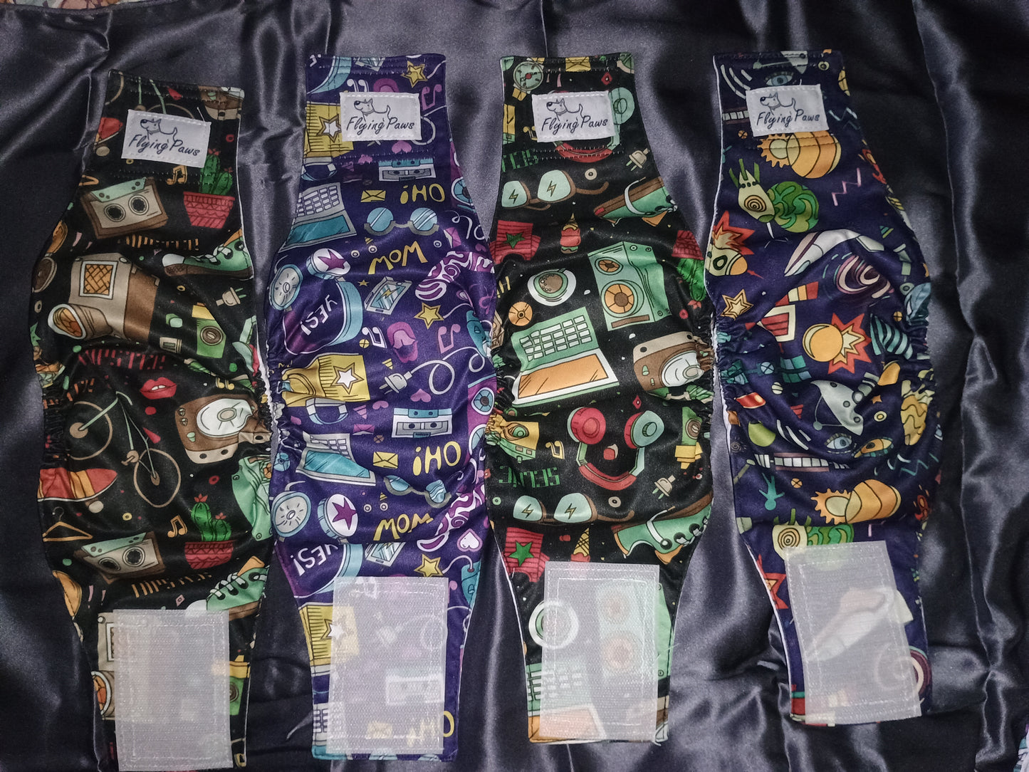 Male Dog Diapers Reusable High Absorbing Male Dog Wraps Washable Dog Diapers Male Small with Cute Patterns 5packs (S, 9” - 11” Waist) 10 PACK