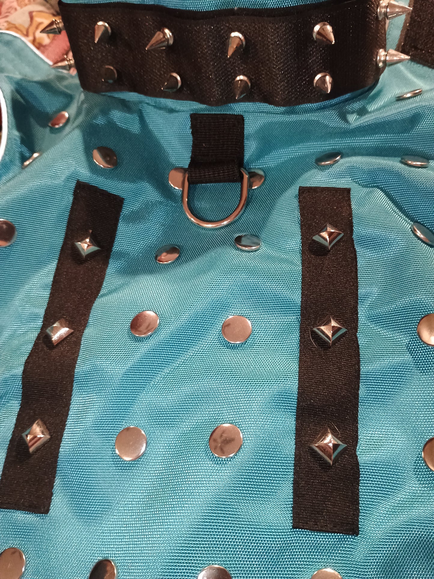 Spike Vest for Small Dogs, Reflective Waterproof Coyote Proof Dog Vest with Rivets and D Ring, Soft Fleece Lining Adjustable Dog Hawk Protection Vest, Prevent Coyote Hawks Attacks XS