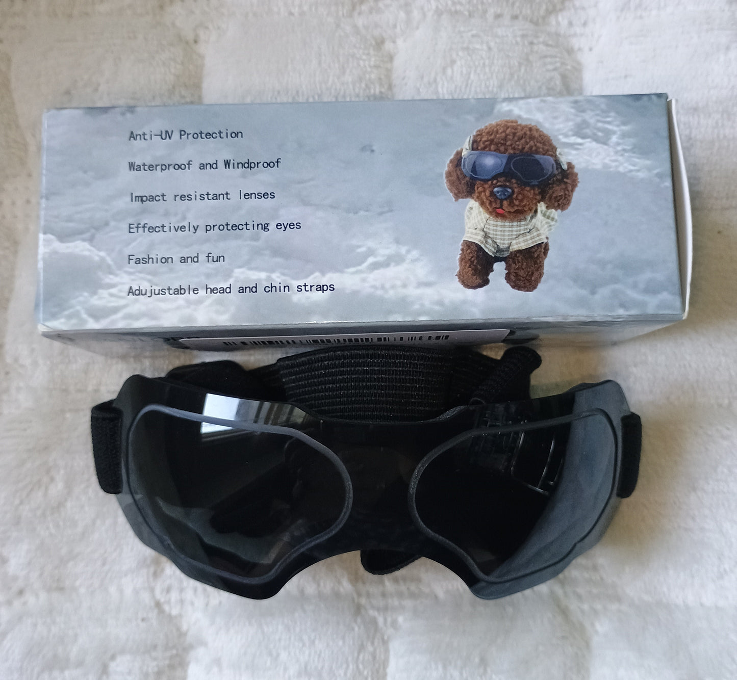 Medium Dog Sunglasses, Dog Goggles with Adjustable Strap UV Protection Winproof Snowproof Dog Puppy Sunglasses, Suitable for Medium Dog Pet Glasses, Dogs Eyes Protection