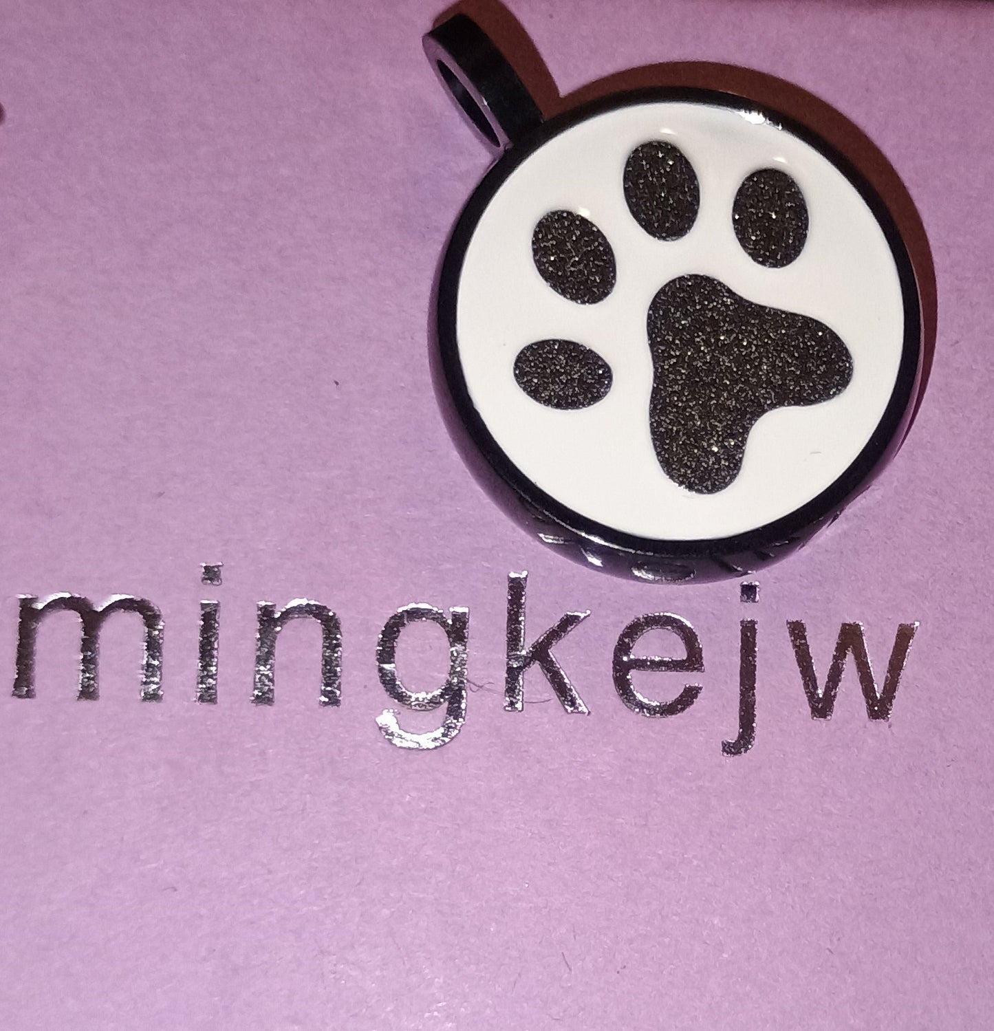 mingkejw Paw Print Urn Necklace for Ashes Pet Cremation Jewelry Stainless Steel Memorial Necklaces Ash Holder for Dog/Cat/Pet Keepsake Jewelry for Loved Ones with Fill Tool