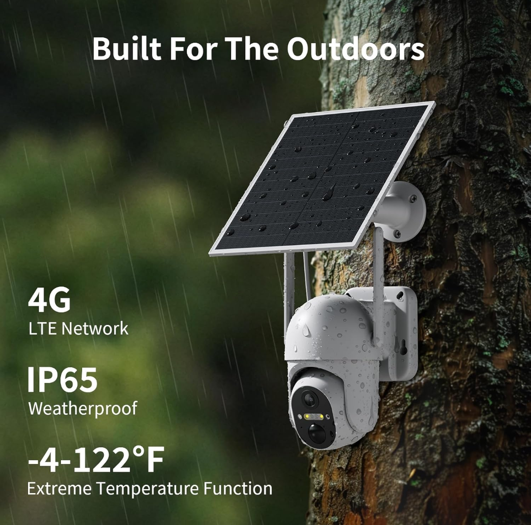 Oculveiw 4g Lte Pan Tilt Security Camera Battery Solar Powered 2 Cameras
