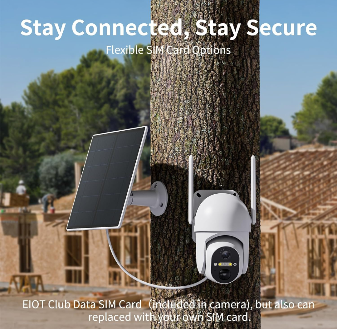 Oculveiw 4g Lte Pan Tilt Security Camera Battery Solar Powered 2 Cameras