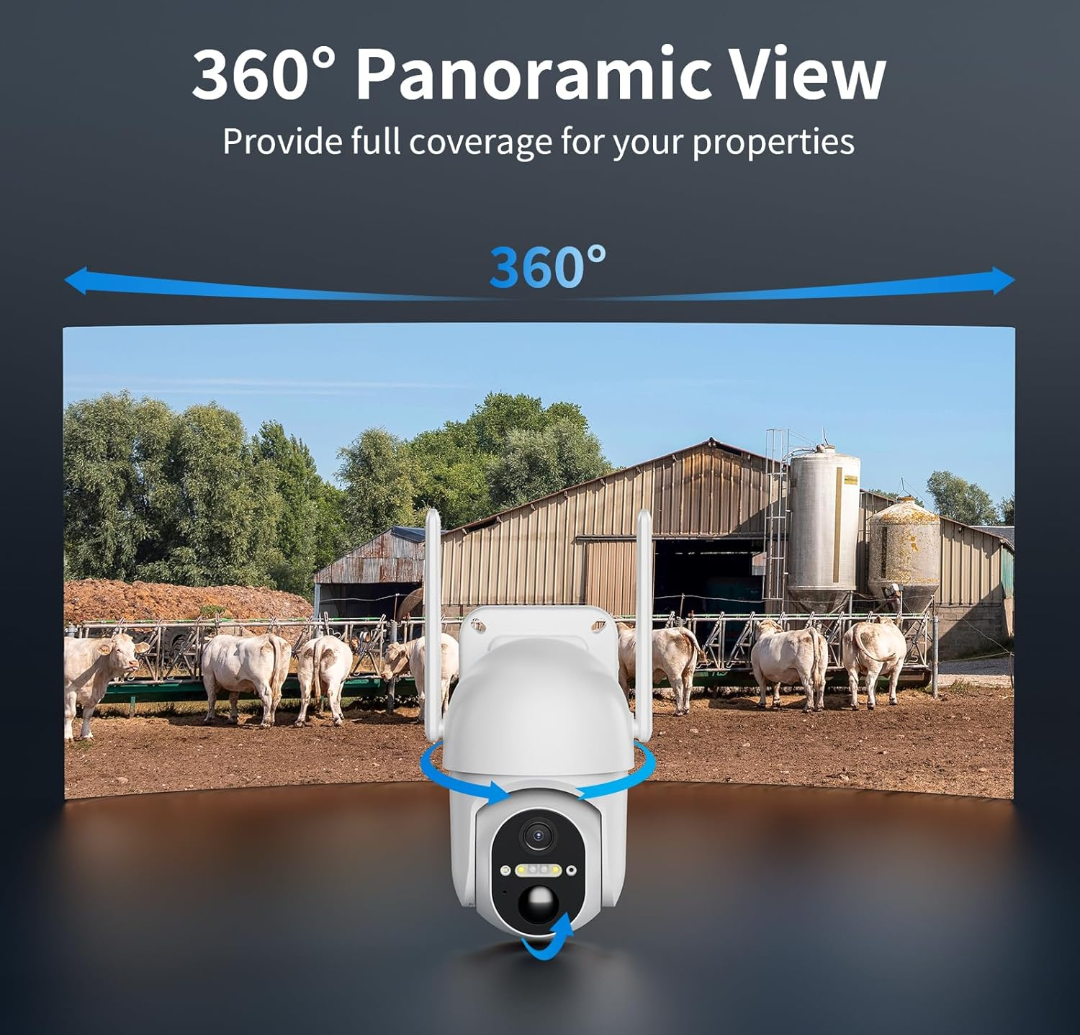 Oculveiw 4g Lte Pan Tilt Security Camera Battery Solar Powered 2 Cameras