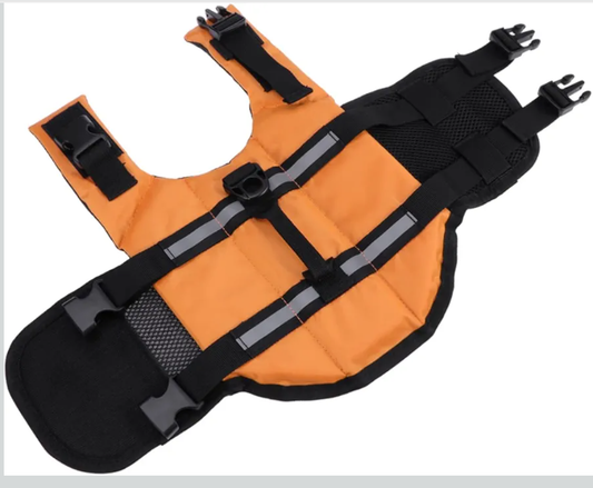 Mikikit PET Life Jacket for Dogs Adjustable Buoyancy Preserver Reflective Vest Lightweight and Sturdy XS Size (Orange)