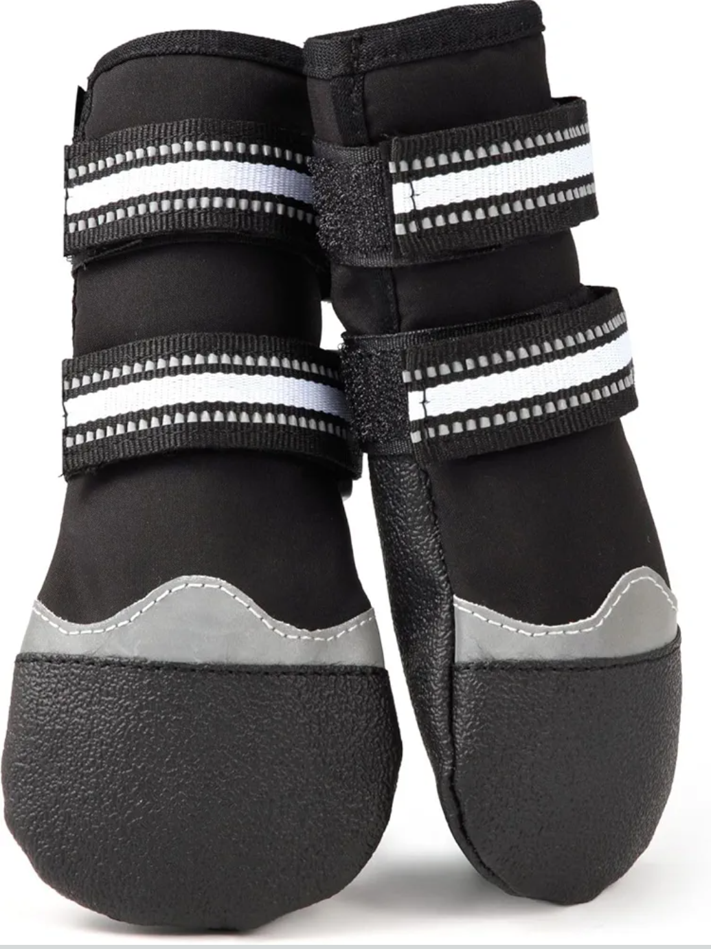 Premium Neoprene Tape Fiber Dog Booties - Grip That Works Even When Twisted - Versatile Paw Protection That Prevents Licking, Slipping, and Waterproof Dog Boots with Reflective Stripes (Small)