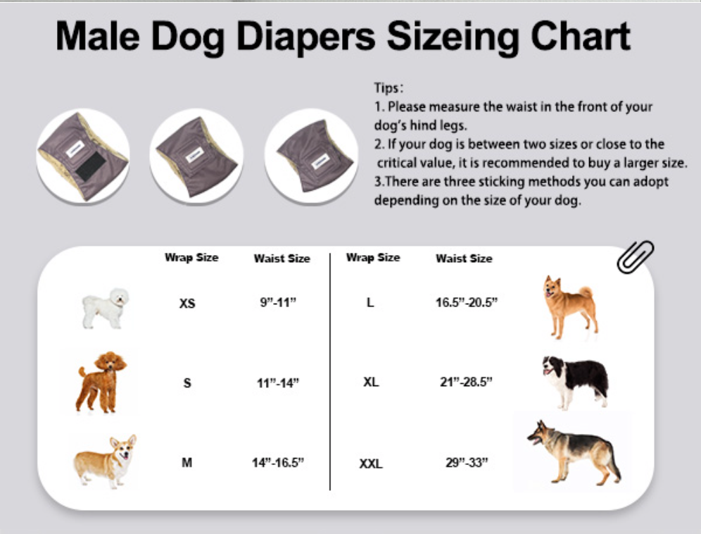Washable Dog Diapers Male Reusable, Premium Belly Bands for Male Dogs, Pack of 3, High Absorbing Extra Large Male Dog Pee Wraps for Doggies in Incontinence or Excitable Urination and Training(XL)