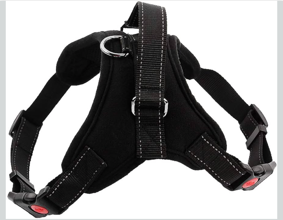 Dog Harness with Handle Pet Training Walking Supplies No-Pull Pet Vest to Prevent Tugging Pulling Choking, Black