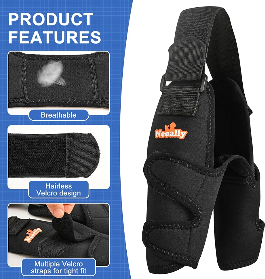 NeoAlly Dog Elbow Brace Protector Pads for Canine Elbow and Shoulder Support Elbow Hygroma, Dysplasia, Osteoarthritis, Elbow Calluses, Pressure Sores and Shoulder Dislocation - S Pair