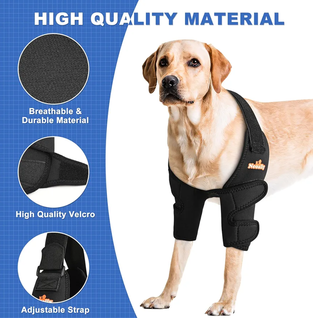 NeoAlly Dog Elbow Brace Protector Pads for Canine Elbow and Shoulder Support Elbow Hygroma, Dysplasia, Osteoarthritis, Elbow Calluses, Pressure Sores and Shoulder Dislocation - S Pair