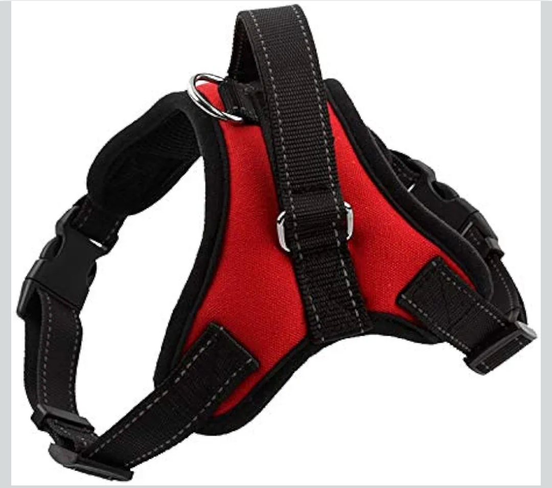 Pet Dog Harness Soft Breathable No Pull Walk Harness Vest Canvas Harness for Small Medium Puppy Pets Products(M,Red)