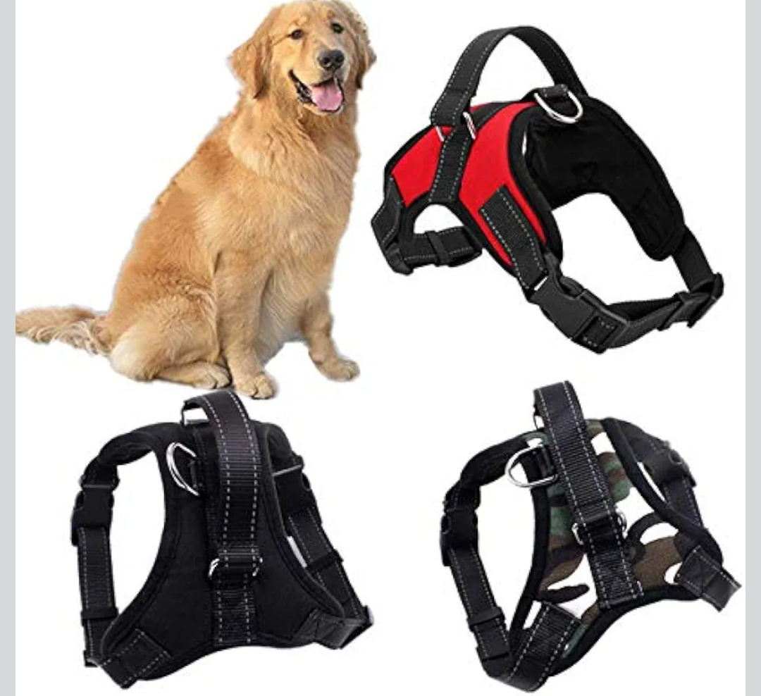 Pet Dog Harness Soft Breathable No Pull Walk Harness Vest Canvas Harness for Small Medium Puppy Pets Products(M,Red)
