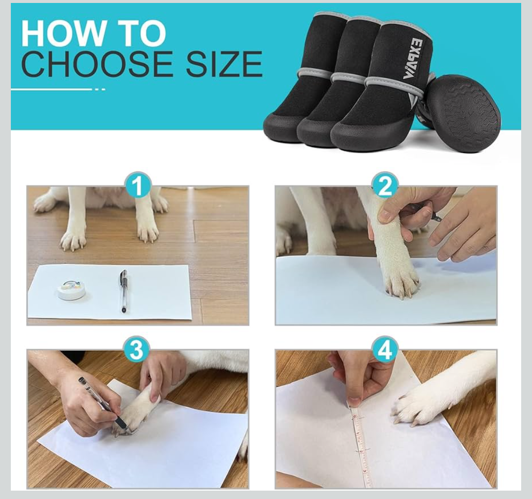 EXPAWLORER Waterproof Dog Shoes for Small Medium Large Dogs, Dog Shoes for Hot Pavement, Hiking Walking, Reflective Dog Booties for Outdoor Snow Rain Days, Anti-Slip Dog Boots & Paw Protectors