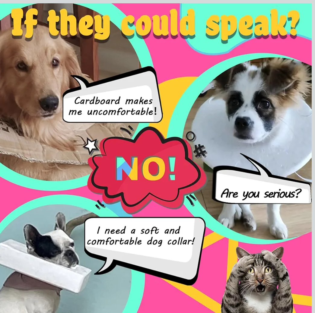 Big Hippo Inflatable Dog Collar, Protective Dog Neck Donut Collar Soft Pet Recovery Collar for Dogs and Cats After Surgery (Pink, Medium)