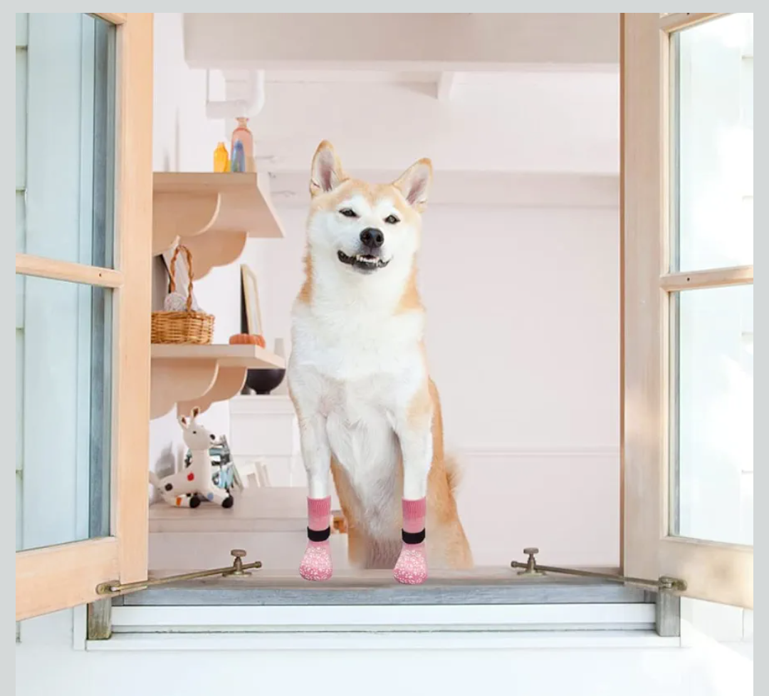 EXPAWLORER Anti Slip Dog Socks to Prevent Licking Paws, Dog Shoes for Hot Pavement, Dog Booties for Small Medium Large Senior Dogs, Traction Control Dog Boots & Paw Protectors for Hardwood Floors