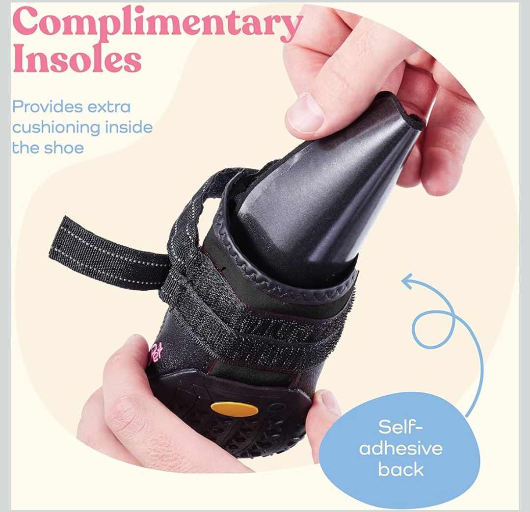Waterproof Dog Shoes - Stylish Designed Shoes for Dogs - Dog Boots with Non-Slip Rubber Bottom Protects Paw from Hot or Cold Pavement, Dog Booties with Reflective Straps for Dogs Safety, Puppy Shoes.