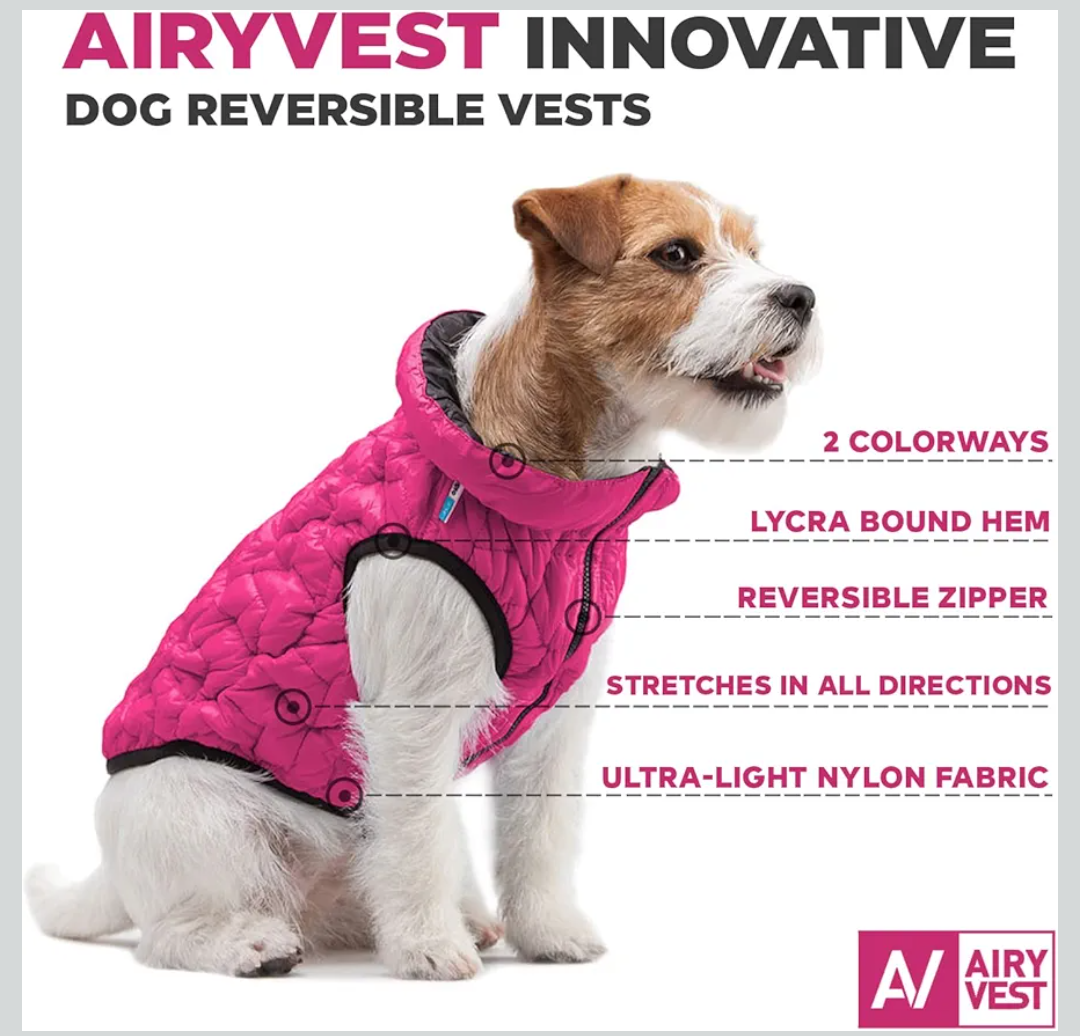 Dog Winter Coat UNI - Lightweight Reversible Warm Dog Jacket - Water Resistant Windproof Jacket XS