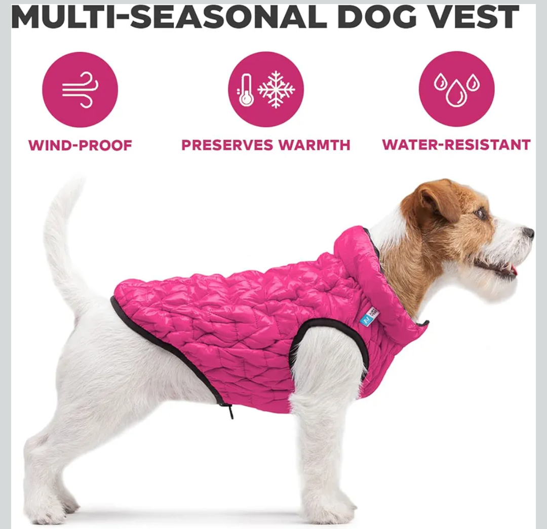 Dog Winter Coat UNI - Lightweight Reversible Warm Dog Jacket - Water Resistant Windproof Jacket XS