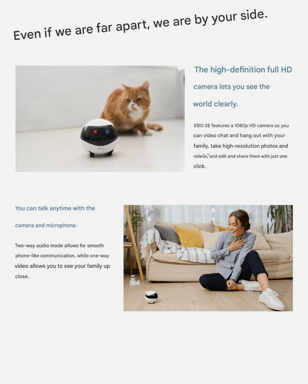 Enabot EBO SE Moving Security Camera Smart Home Wireless Surveillance Robot