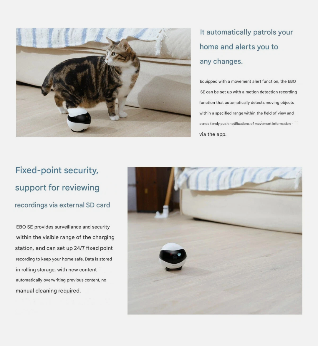 Enabot EBO SE Moving Security Camera Smart Home Wireless Surveillance Robot