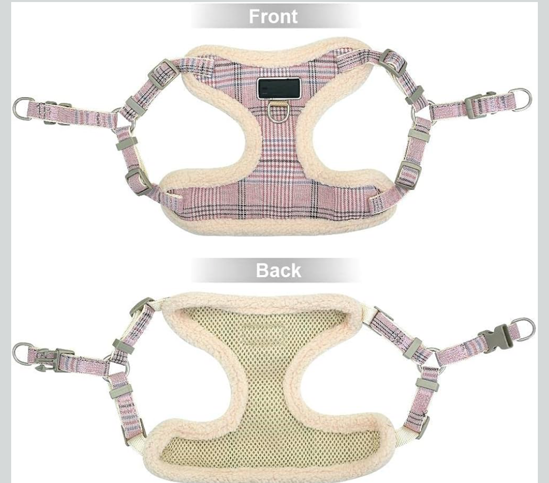 Dog Cat Harness with Leash Blue Soft Pet Dog Harnesses Vest No Pull Adjustable Puppy Cat Harness Leash Set for Small Medium Dogs Coat M