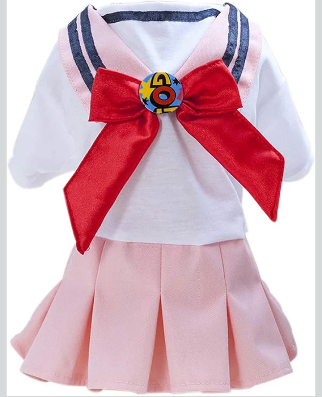 Tangpan Bow-Knot Student Cosplay Pet Costume Dog Skirt Camp Dress(Pink,S)