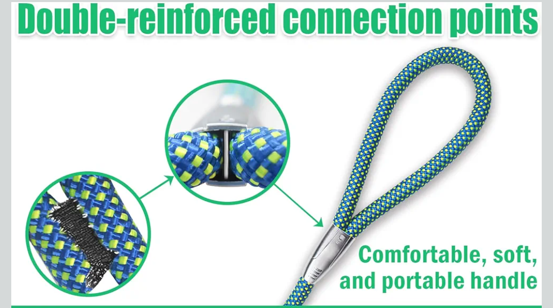 NAZOU 1/3 in Dog Leash for Small Medium Dogs 4ft 6ft 10ft 15ft Heavy Duty Dog Leash Two Color Slip Leash for Dog Training Long Leash for Dogs Outside Up to 90LBS