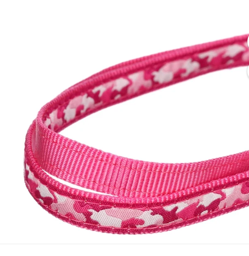 Red Dingo Design Camouflage Hot Pink Dog Leash, Extra-Small, Adjustable Length