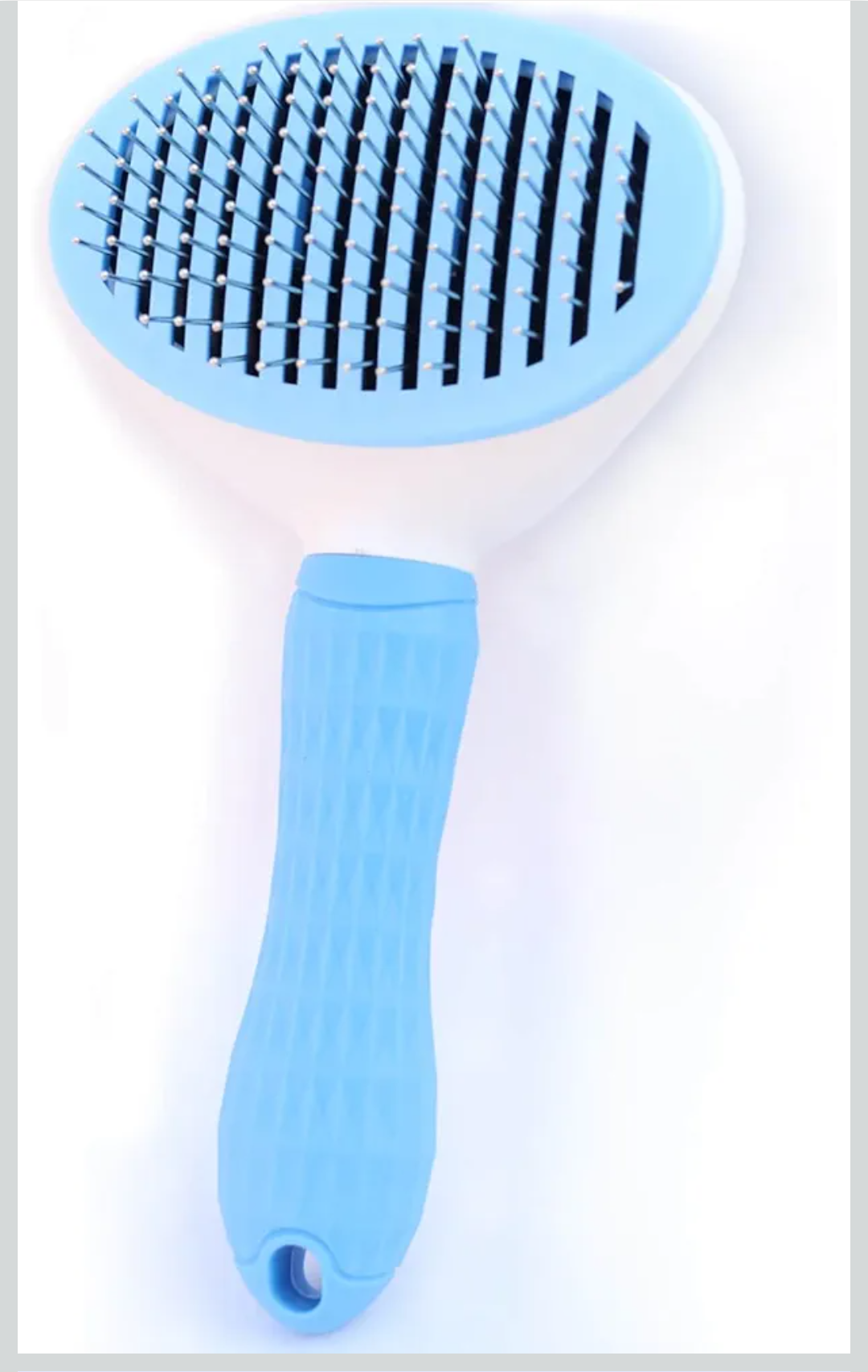 Self Cleaning Slicker Brush with massage particles, suitable for cats, dogs with long and short fur, Blue