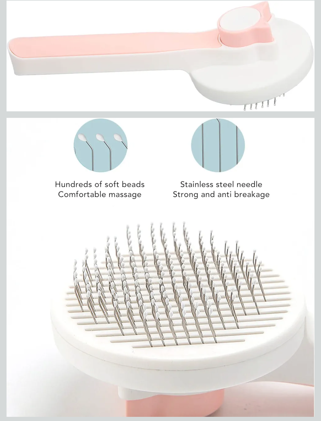 Cat Brush, Dog Shedding Brush Short Hair Dog Brush Dog Cat Bunny Pet Grooming Shedding Brush One Button Self Cleaning Pets Comb Pet Massaging Tool for Pets with Long Short Hair