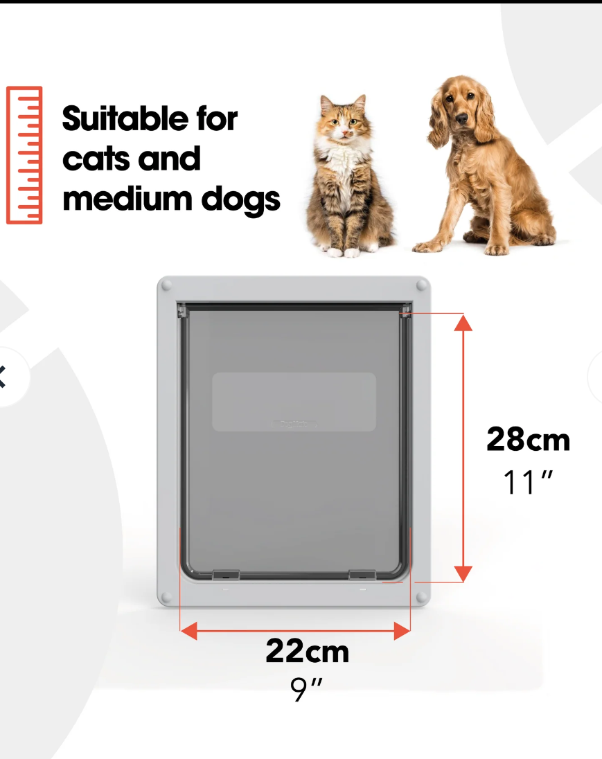 Dog Mate Medium Dog Door – White (215W)