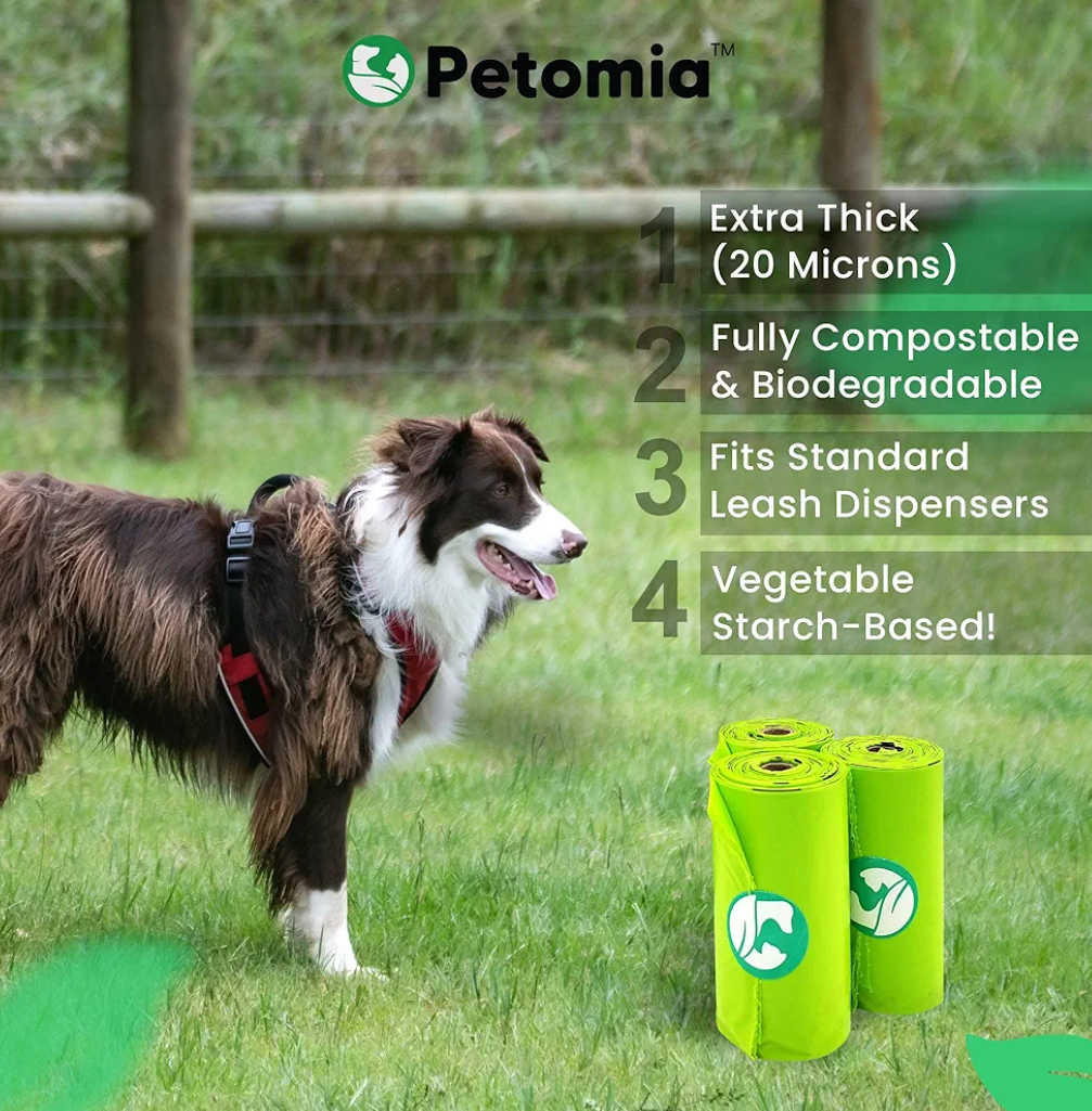 Petomia 315 Pet Poop Bags on 21 Refill Rolls - Dog Poop Bags, Guaranteed Leak Proof and Extra Thick Waste Bag Refill Rolls For Dogs (9 x 13 inches)