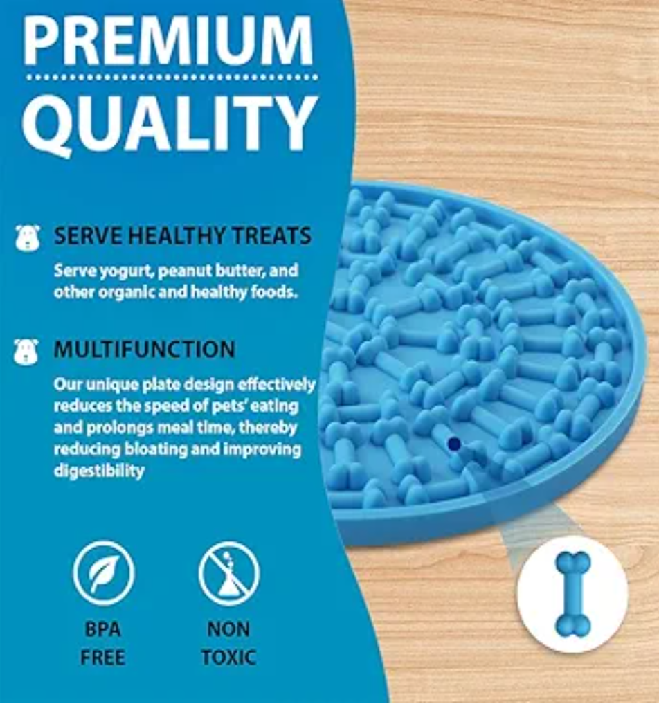 PET STATE Licking Pad for Dog, Boredom and Anxiety Reducer for Dog Bath, 3 Pcs Dog Slow Feeder, Super Strong Suction on Wall, Dog Peanut Butter Lick Pad, BPA Free and Non-Toxic